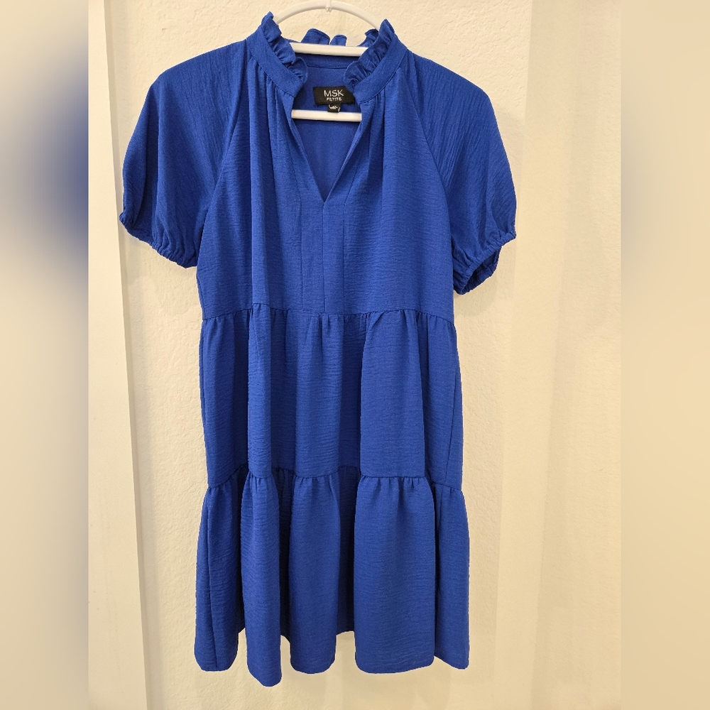 COPY - MSK Pink A-Line Mini Dress with Puff Sleeves Size Petite Small